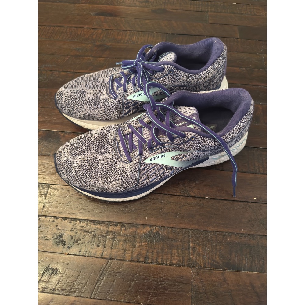 Brooks Adrenaline GTS 21 Womens 9.5 Purple Knit Running Shoes 1203291B586